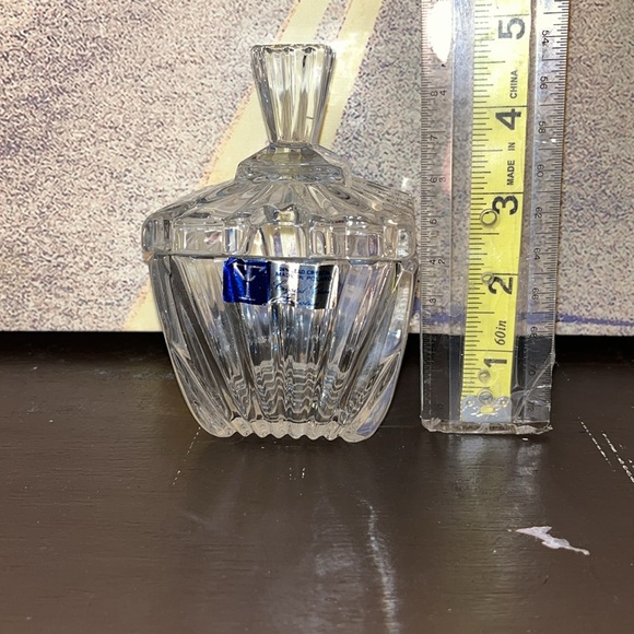 Vintage Sugar Condiment Bowl Lid Chrystal clear industry made in Poland 24% lead - Picture 7 of 7